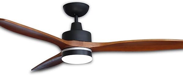 Pepeo Ventilateur de plafond à basse consommation Notos 132 cm avec éclairage LED et télécommande [Classe énergétique E]